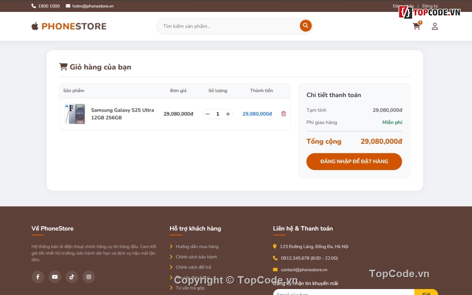 giao diện,cửa hàng điện thoại,Website cửa hàng